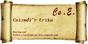 Csizmár Erika névjegykártya